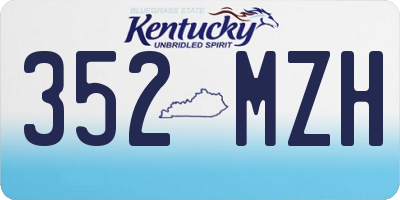 KY license plate 352MZH