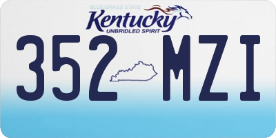 KY license plate 352MZI