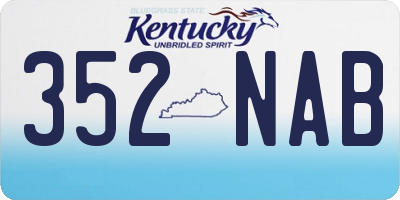 KY license plate 352NAB