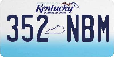 KY license plate 352NBM