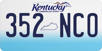 KY license plate 352NCO