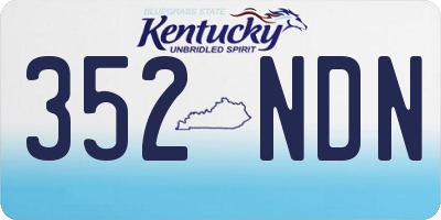 KY license plate 352NDN