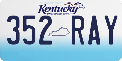 KY license plate 352RAY