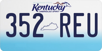 KY license plate 352REU