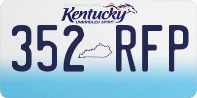 KY license plate 352RFP