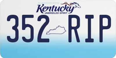 KY license plate 352RIP