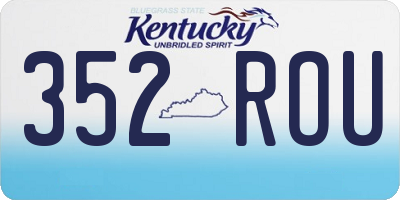 KY license plate 352ROU