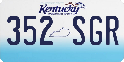 KY license plate 352SGR