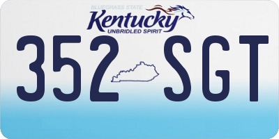KY license plate 352SGT