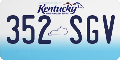 KY license plate 352SGV