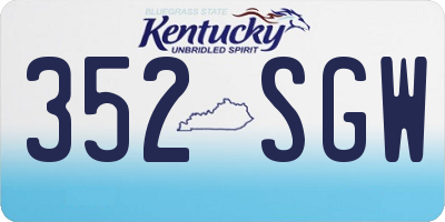 KY license plate 352SGW
