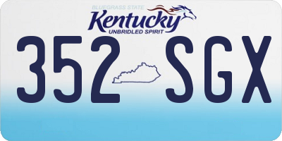 KY license plate 352SGX