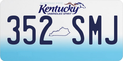 KY license plate 352SMJ