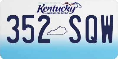 KY license plate 352SQW