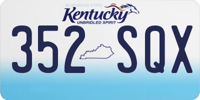 KY license plate 352SQX