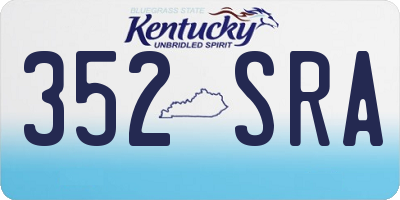 KY license plate 352SRA