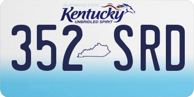 KY license plate 352SRD