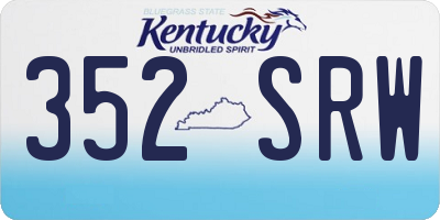 KY license plate 352SRW