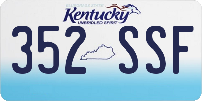 KY license plate 352SSF