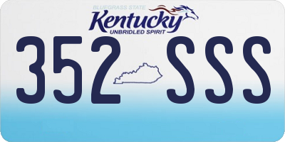 KY license plate 352SSS