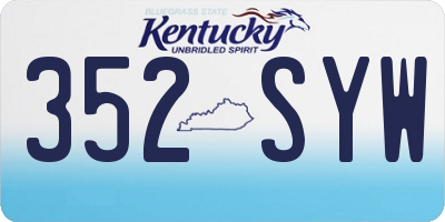 KY license plate 352SYW