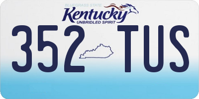 KY license plate 352TUS