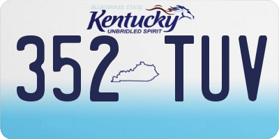 KY license plate 352TUV