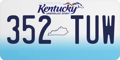 KY license plate 352TUW