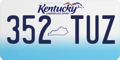 KY license plate 352TUZ