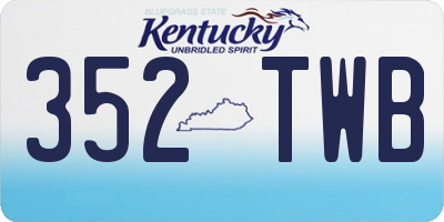 KY license plate 352TWB