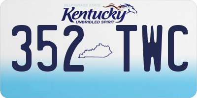 KY license plate 352TWC
