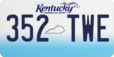 KY license plate 352TWE