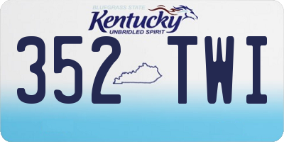 KY license plate 352TWI