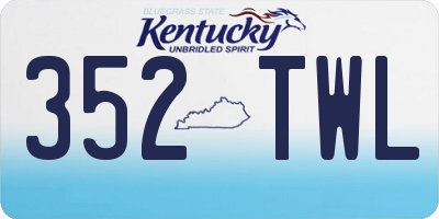 KY license plate 352TWL