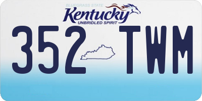 KY license plate 352TWM