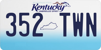 KY license plate 352TWN