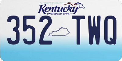 KY license plate 352TWQ