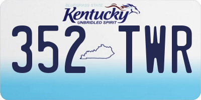KY license plate 352TWR