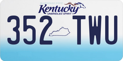 KY license plate 352TWU