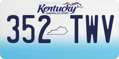KY license plate 352TWV