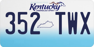 KY license plate 352TWX
