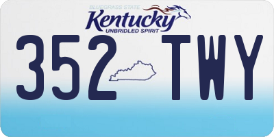 KY license plate 352TWY
