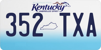 KY license plate 352TXA