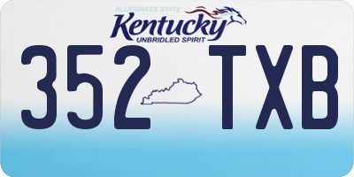 KY license plate 352TXB