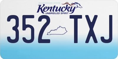 KY license plate 352TXJ