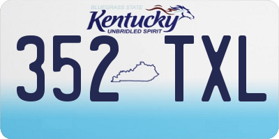 KY license plate 352TXL