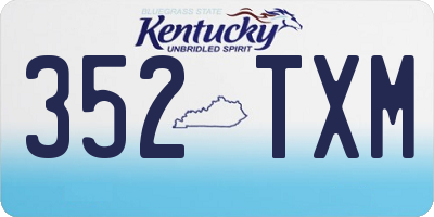 KY license plate 352TXM