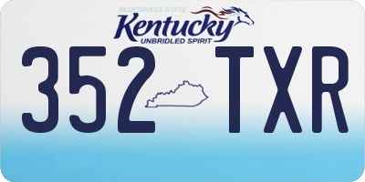 KY license plate 352TXR