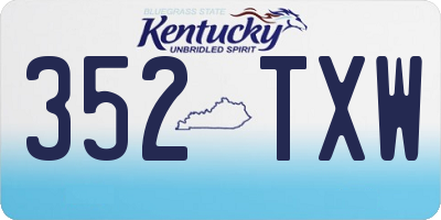 KY license plate 352TXW