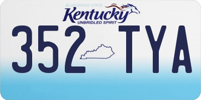 KY license plate 352TYA
